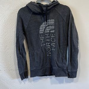 Grey North Face cowl hoodie